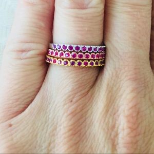 Ruby colored stacking rings